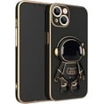 thumbnail image 1 of Cute Funny Cartoon Astronaut Phone Case with Creative Foldable Stand for iPhone 14 13 12 11 8 7 6 S X XS XR Plus Pro Max Mini Full-Body Protective Sleek TPU Cover(Black,11), 1 of 8