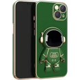 thumbnail image 1 of Cute Funny Cartoon Astronaut Phone Case with Creative Foldable Stand for iPhone 14 13 12 11 8 7 6 S X XS XR Plus Pro Max Mini Full-Body Protective Sleek TPU Cover(Green,11), 1 of 8