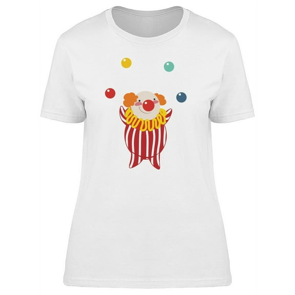 Cute Funny Clown Cartoon T-Shirt Women -Image by Shutterstock, Female x-Large