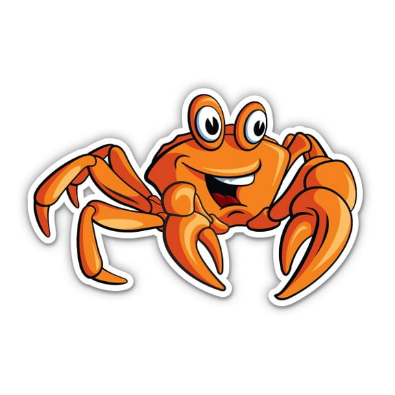 Cute Funny Crab - 3" Vinyl Sticker - For Car Laptop Water Bottle Phone - Waterproof Decal