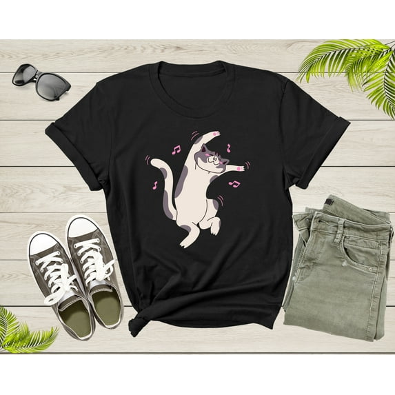Cute Funny Dancing Cat Kitty Kitten Music Note For Men Women T-shirt Cat Lover Funny Cat Shirt Cat Lover Cat Owner Gift Pet Lover Shirt