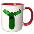 thumbnail image 1 of 3drose, Cute Funny Dill Pickle Moose Cartoon, 15oz Two-tone Red Mug, 1 of 6