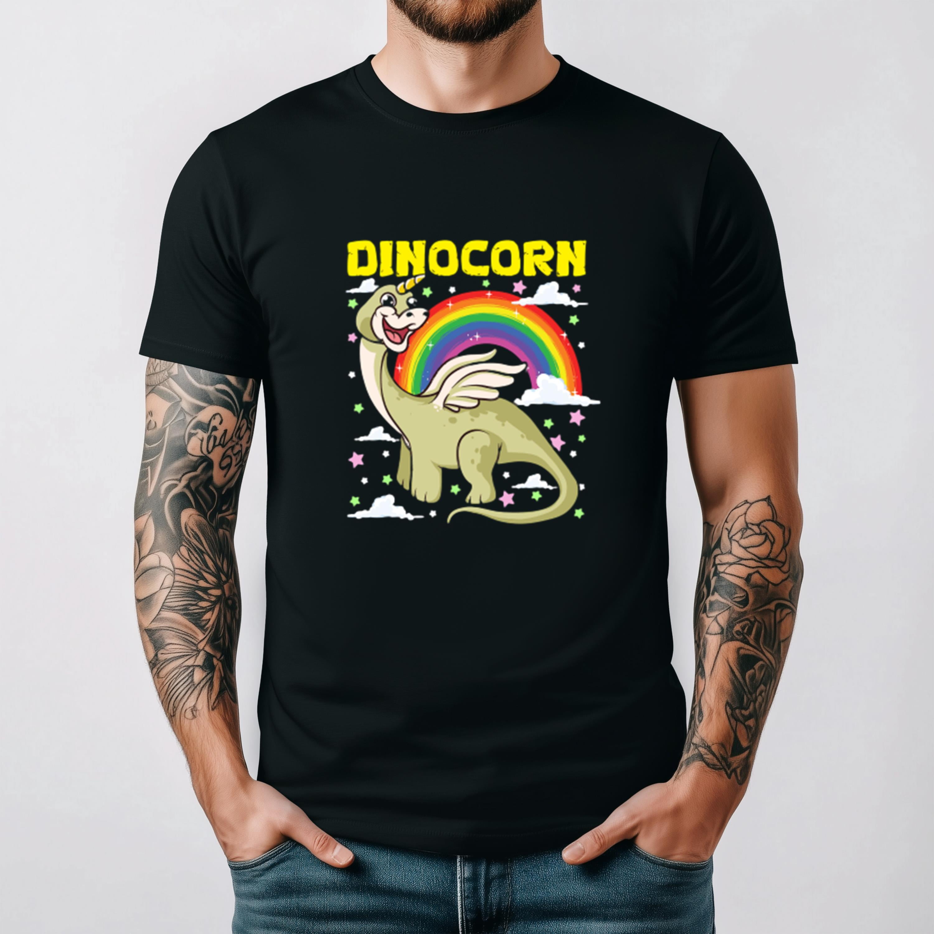 Cute Funny Dinocorn Dinosaur Unicorn Hybrid Animal Unisex T-Shirt up to