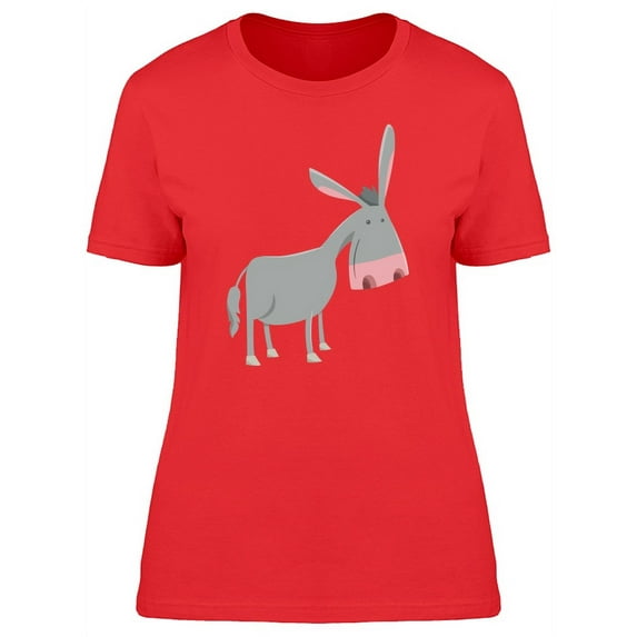 Cute Funny Donkey Doodle T-Shirt Women -Image by Shutterstock, Female Medium