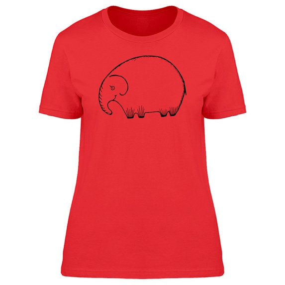 Cute Funny Elephant Doodle Tee Women's -Image by Shutterstock