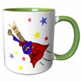 thumbnail image 1 of 3drose, Cute Funny Flying Llama Superhero in Red Cape Cartoon, 11oz Two-tone Green Mug, 1 of 6