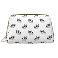 thumbnail image 1 of Cute Funny French Bulldog_B Makeup Bag, Large Capacity Travel Cosmetic Bag for Women Girls- Travel Toiletry Bag Leather Portable Waterproof Makeup Case Organizer with Handle, 1 of 4