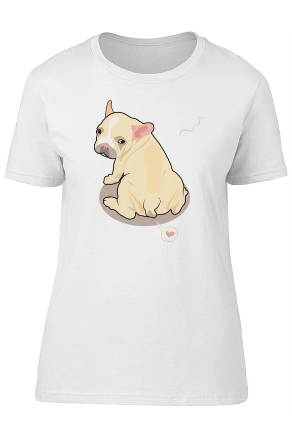 Cute Funny Frenchie Bulldog Fart T-Shirt Women -Image by Shutterstock, Female Small