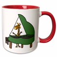 thumbnail image 1 of 3drose, Cute Funny Giraffe Playing Piano Cartoon, 11oz Two-tone Red Mug, 1 of 6