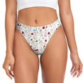 thumbnail image 1 of Cute Funny Goat Cartoon Flower Thongs for Women - No Show Seamless Womens Thongs Underwear, Stretch G String Thongs for Women, Ladies Breathable Sexy Thong Bikini Panties Briefs, 1 of 6