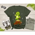 thumbnail image 1 of Cute Funny Green Dancing Turtle Tortoise on Brown Tree Root T-Shirt Turtle Lover Gift T Shirt for Men Women Kids Boys Girls Graphic Tshirt, 1 of 8