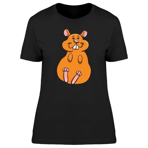 Cute Funny Hamster Cartoon T-Shirt Women -Image by Shutterstock, Female Large