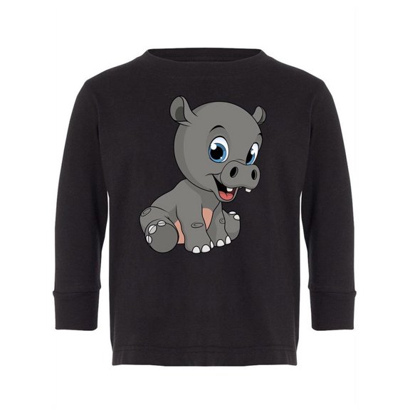 Cute Funny Hippo Long Sleeve Toddler -Image by Shutterstock,  2 Toddler