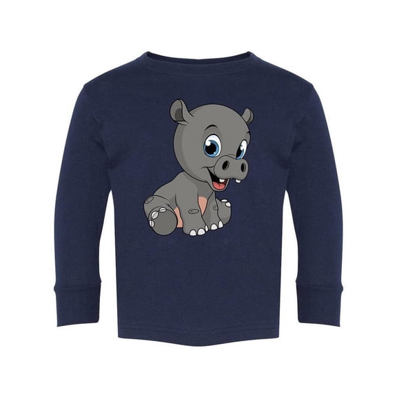 Cute Funny Hippo Long Sleeve Toddler -Image by Shutterstock,  5 Toddler