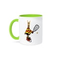 thumbnail image 1 of 3drose, Cute Funny Llama Playing Racquetball Sport Cartoon, 11oz Two-tone Green Mug, 1 of 6