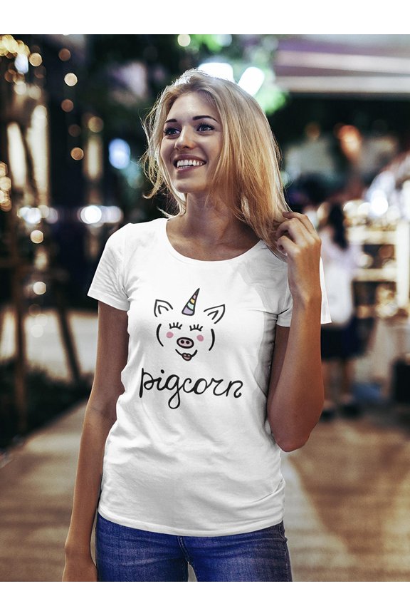 Cute & Funny Magical Pigcorn T-Shirt Women -Image by Shutterstock, Female XX-Large
