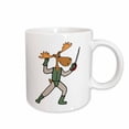 thumbnail image 1 of 3drose, Cute Funny Moose Fencing Cartoon, 11oz Mug, 1 of 6