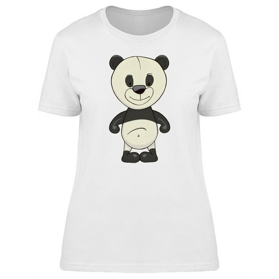 Cute Funny Panda Cartoon T-Shirt Women -Image by Shutterstock, Female Medium