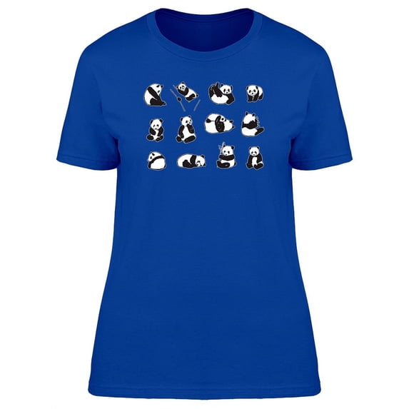 Cute Funny Pandas Doodles T-Shirt Women -Image by Shutterstock, Female Medium