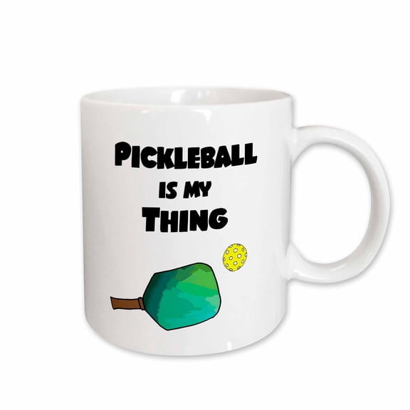 3drose, Cute Funny Pickleball Is My Thing Sports Cartoon Old Retiree, 11oz Mug