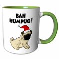 thumbnail image 1 of 3drose, Cute Funny Pug Puppy Dog Christmas Bah Humbug Bah Humpug Pun, 15oz Two-tone Green Mug, 1 of 6