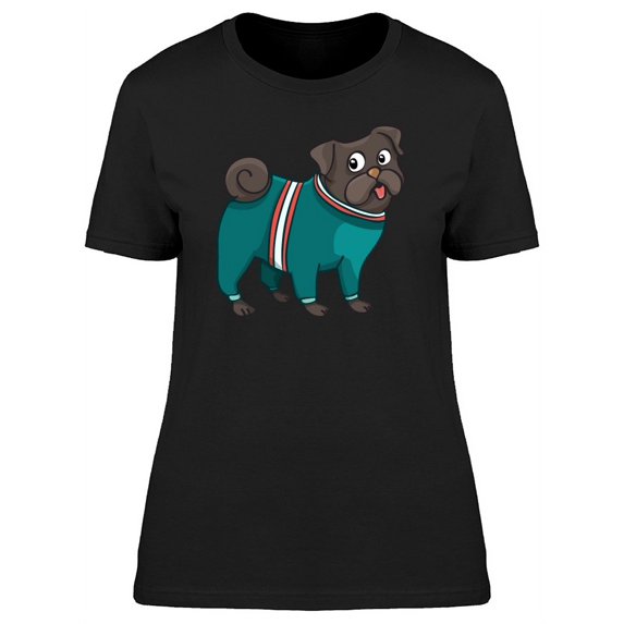 Cute Funny Pug With Clothes T-Shirt Women -Image by Shutterstock, Female XX-Large