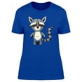 thumbnail image 1 of Cute Funny Raccoon Cartoon T-Shirt Women -Image by Shutterstock, Female Small, 1 of 2