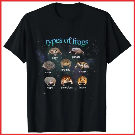 Cute Funny Rain Frog Animal Lover Meme Type Chart Unisex T-Shirt S-5XL