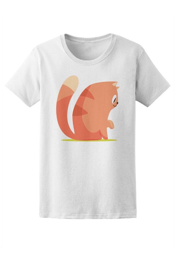 Cute Funny Red Cat On The Floor Tee Women's -Image by Shutterstock