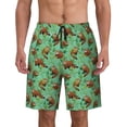 thumbnail image 1 of Cute Funny Red Panda Pattern Men'S Beach Pants Quick Dry Short Swim Trunks With With Pockets And Mesh Lining Swimwear Beach Bathing Shorts Large, 1 of 1