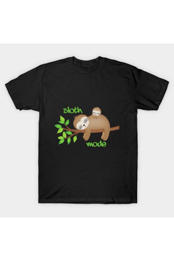 Cute Funny Sleepy Sloth Mode Napping Tired Lazy Top Unisex T-Shirt, for men & women, up to size 5XL