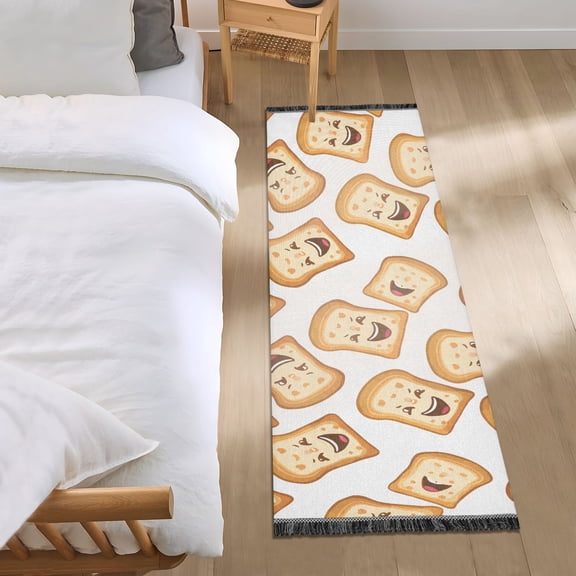 Cute Funny Sliced Toast Bread Runner Area Rug 2x6 Soft Non-Slip Washable Bedside Carpet for Hallway Bedroom Living Room Home Decor