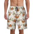 thumbnail image 1 of Cute Funny Sloth On Tree Pattern Men'S Beach Pants Quick Dry Short Swim Trunks With With Pockets And Mesh Lining Swimwear Beach Bathing Shorts Medium, 1 of 1