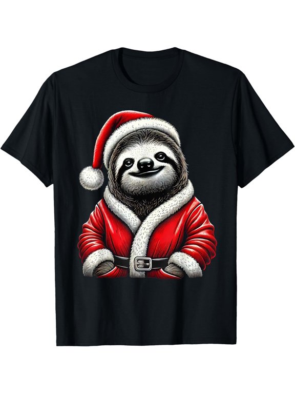 Cute Funny Sloth Santa Claus Christmas Xmas Sloth T-Shirt