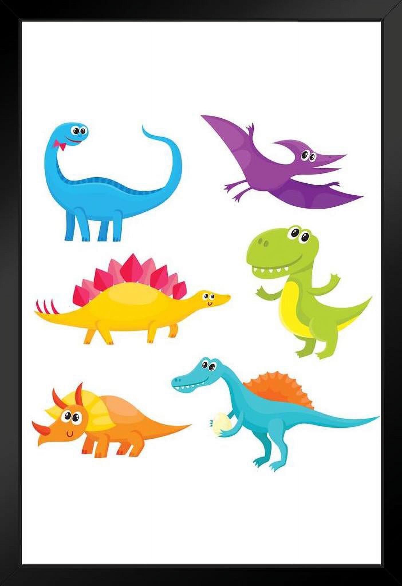 Cute Funny Smiling Baby Dinosaurs Illustration Kids Room Art Dinosaur