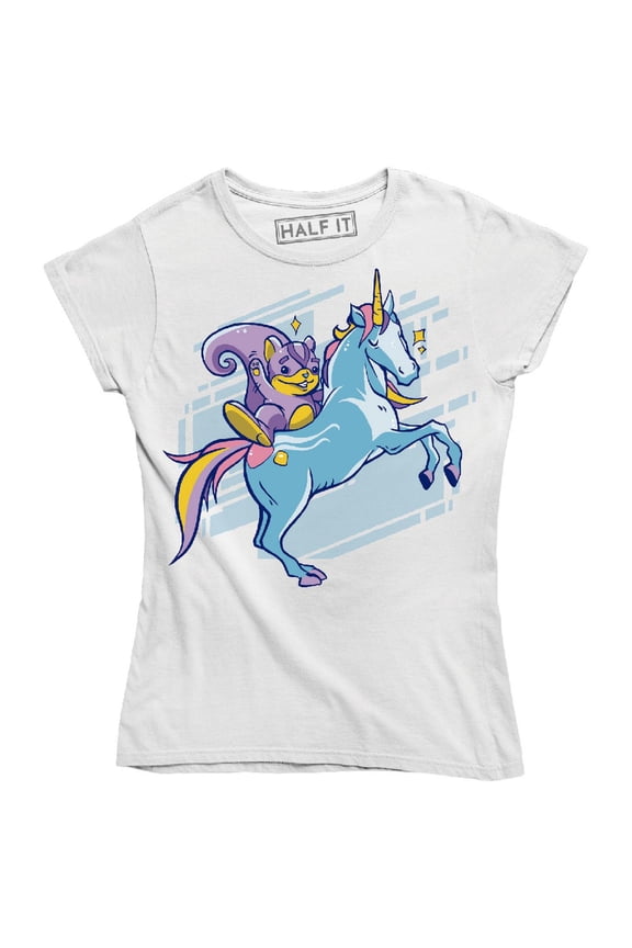 Cute Funny Squirrel And Beautiful Unicorn, Two Magical Friends T-Shirt