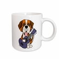 thumbnail image 1 of 3drose, Cute Funny St. Bernard Dog Playing Guitar, 15oz Mug, 1 of 6