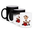 thumbnail image 1 of 3dRose, Cute Funny Unique Brown and White Cow Bowling Cartoon, 11oz Magic Transforming Mug, 1 of 8