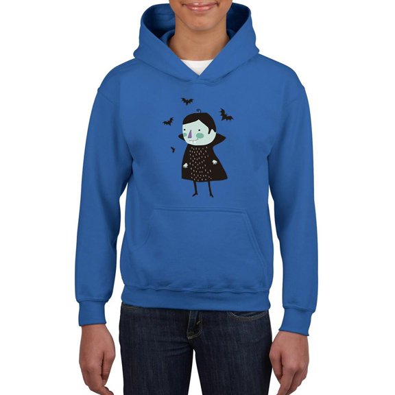Cute Funny Vampire And Bats Hoodie Juniors -Image by Shutterstock,  x-Large