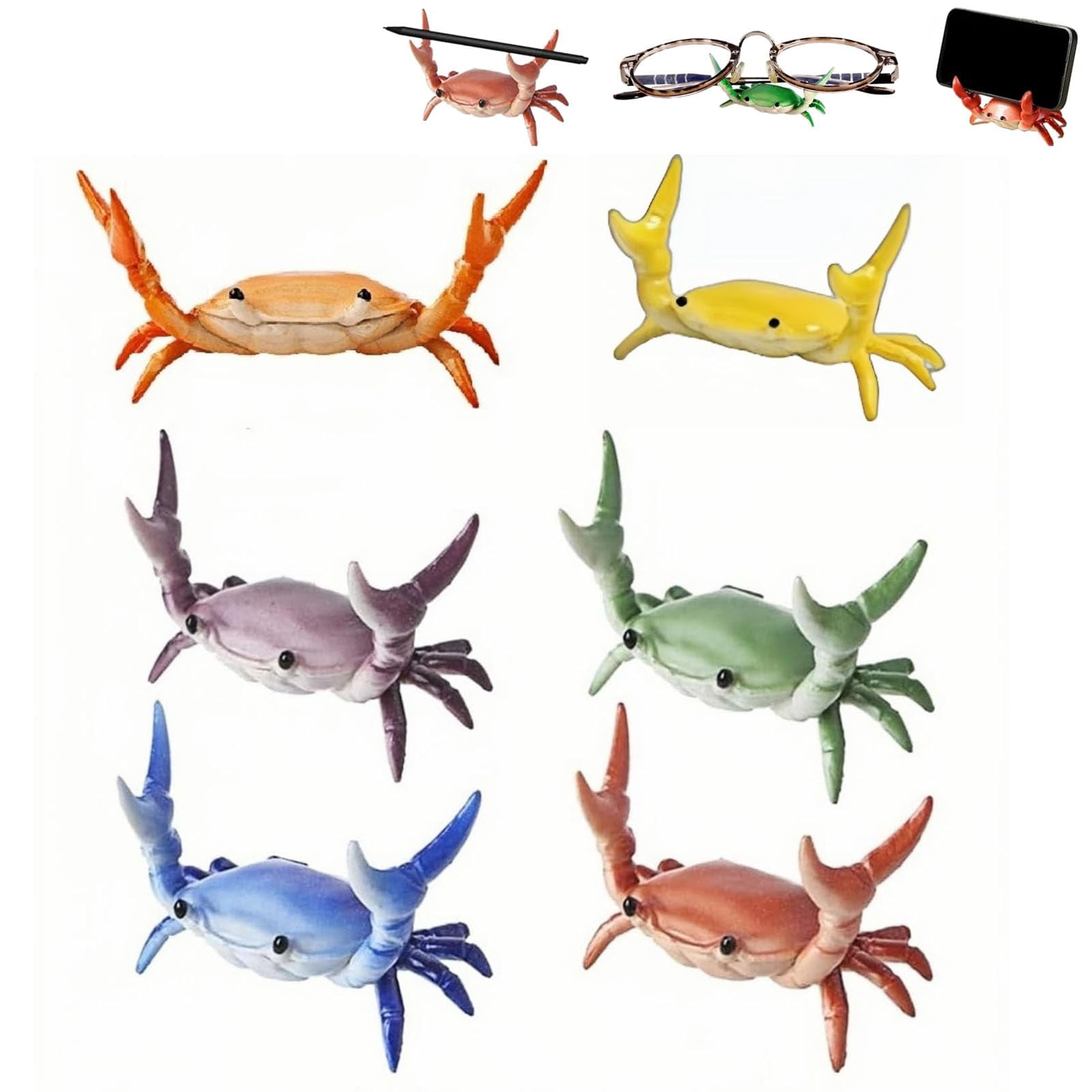 Cute Funny Weightlifting Crab-Shaped Desk Pen Stand for Pen Storage, Creative Desktop Decoration, Desk Accessories And Workspace Organizers