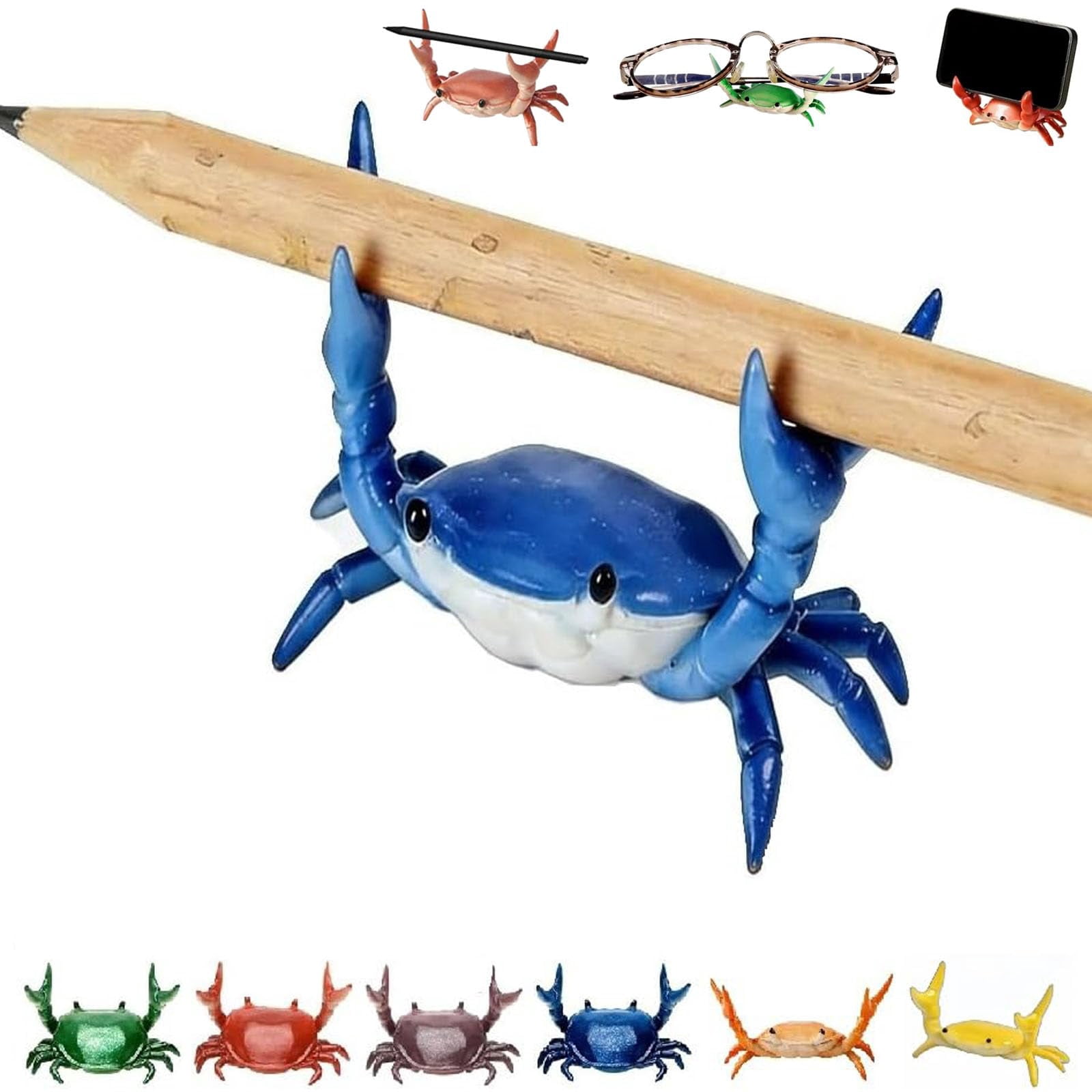 Cute Funny Weightlifting Crab-Shaped Desk Pen Stand for Pen Storage, Creative Desktop Decoration, Desk Accessories And Workspace Organizers
