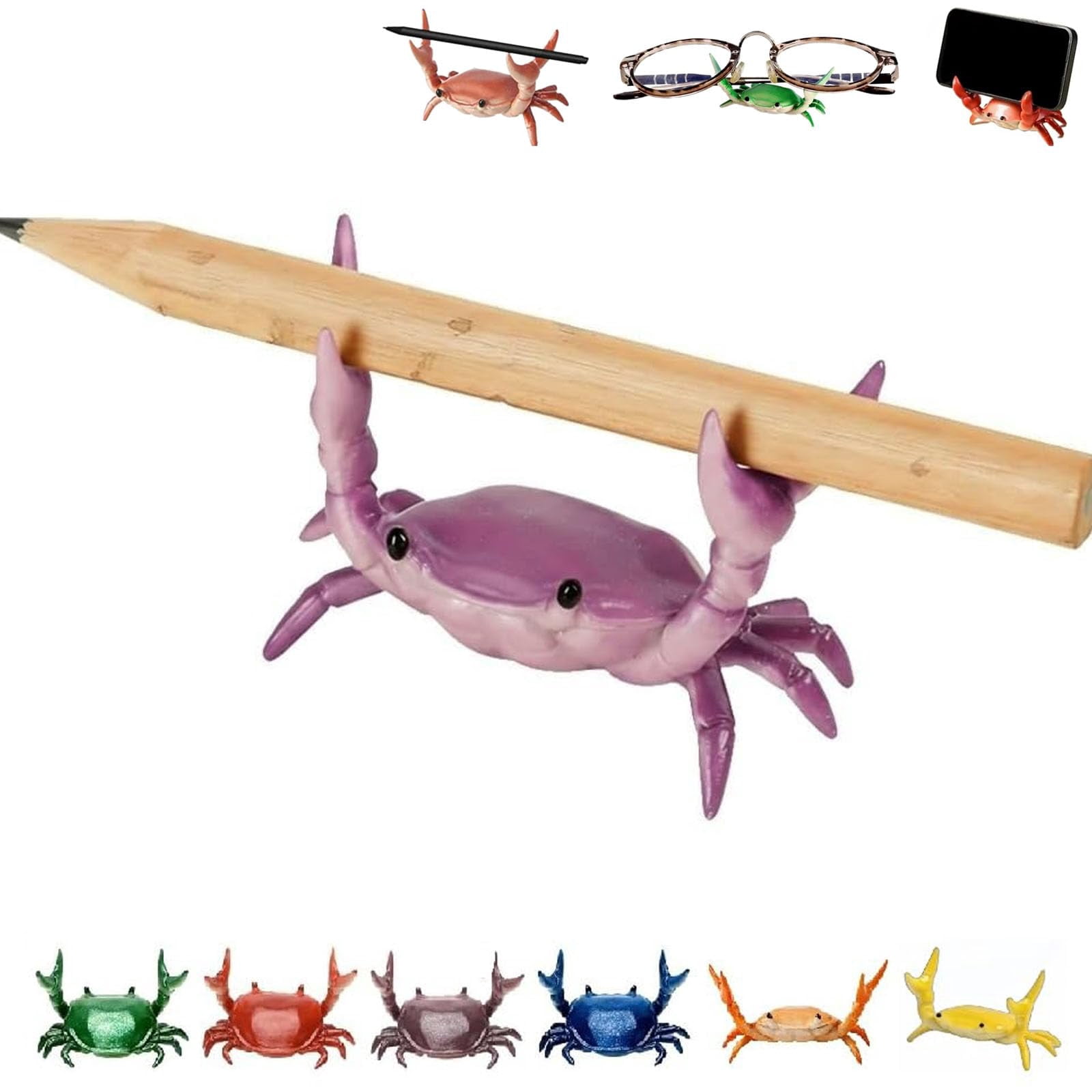 Cute Funny Weightlifting Crab-Shaped Desk Pen Stand for Pen Storage, Creative Desktop Decoration, Desk Accessories And Workspace Organizers