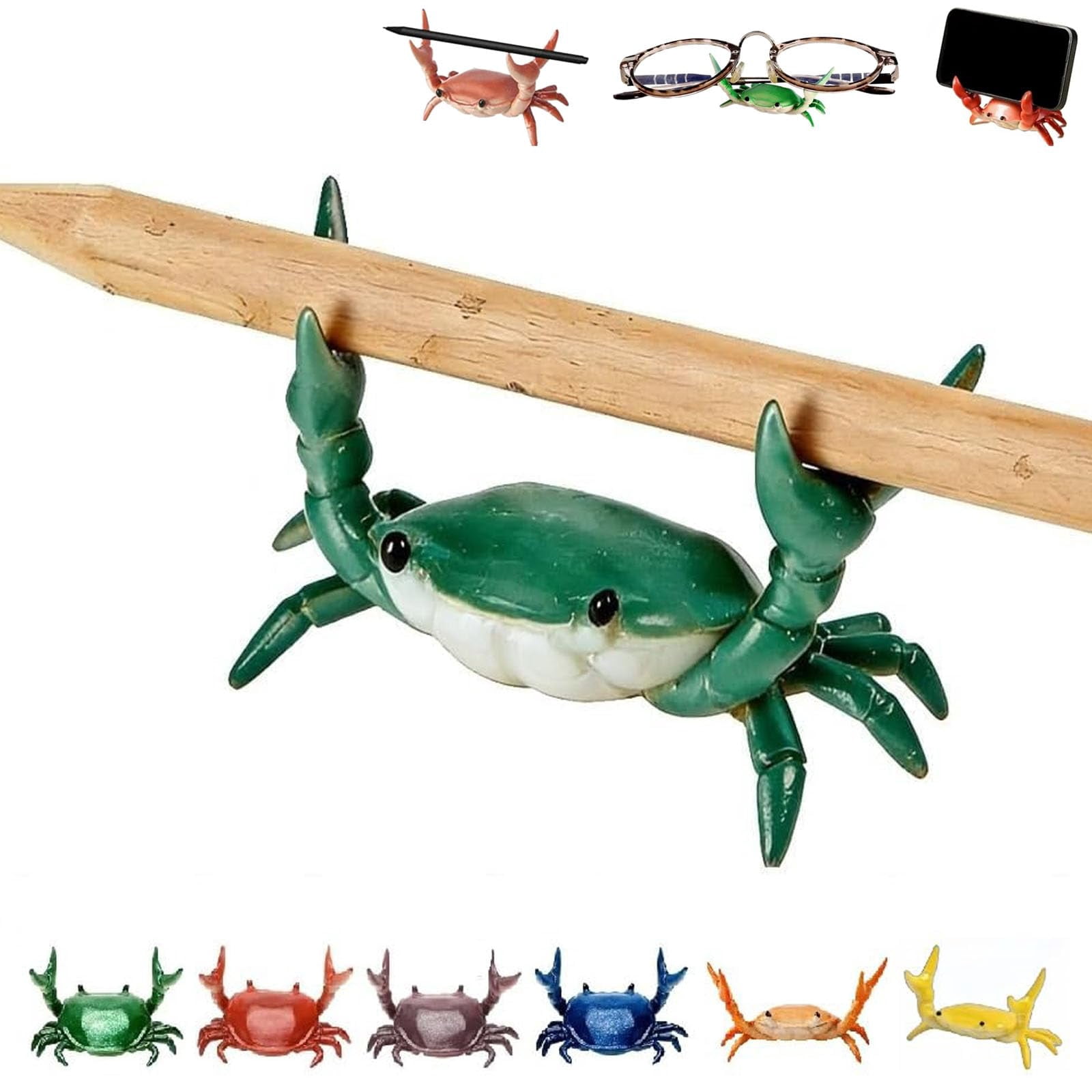 Cute Funny Weightlifting Crab-Shaped Desk Pen Stand for Pen Storage, Creative Desktop Decoration, Desk Accessories And Workspace Organizers