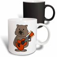 thumbnail image 1 of 3drose, Cute Funny Wombat Playing Guitar Cartoon, 11oz Magic Transforming Mug, 1 of 7