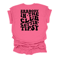 thumbnail image 1 of Cute Funny Womens Errrybody In The Club Gettin' Tipsy Groovy Ladies Short Sleeve T-Shirt-Charity Pink-X-Large, 1 of 4