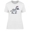 thumbnail image 1 of Cute Funny Zebra Cartoon T-Shirt Women -Image by Shutterstock, Female XX-Large, 1 of 2