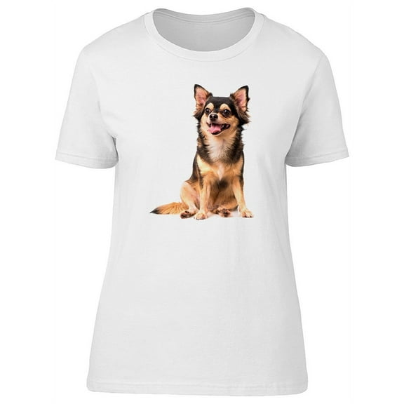Cute Furry Chihuahua Dog T-Shirt Women -Image by Shutterstock, Female x-Large
