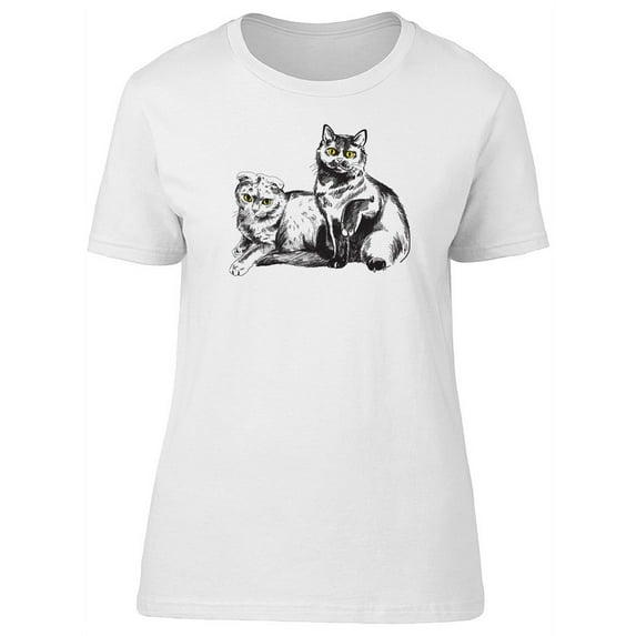 Cute Furry Scottish Kittens Tee Women's -Image by Shutterstock