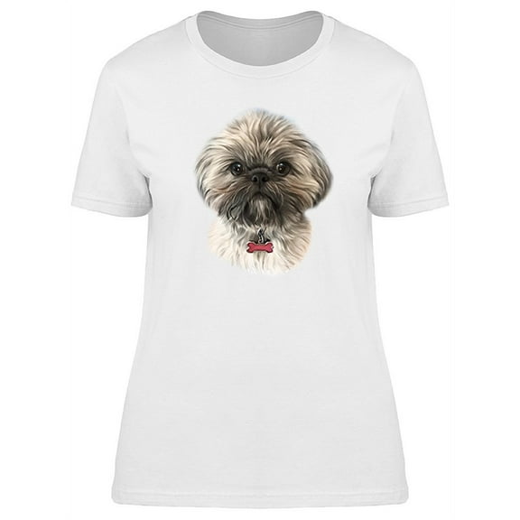 Cute Furry Shih Tzu Dog T-Shirt Women -Image by Shutterstock, Female Large
