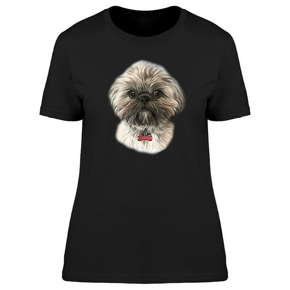 Cute Furry Shih Tzu Dog T-Shirt Women -Image by Shutterstock, Female Medium